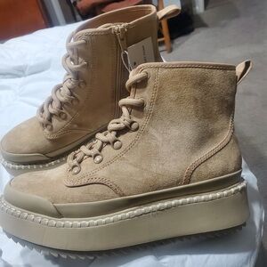 Tan Platform Ankle Boots